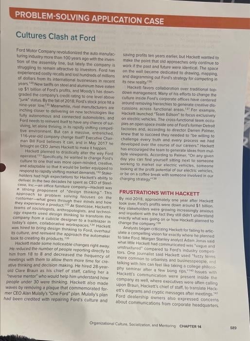  Please Slove the 3 step problem solving approch. Fard Motor Company