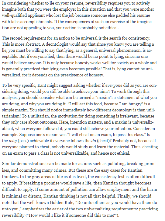 towards an ethical solution? Why or why not? 2. Is the maxim