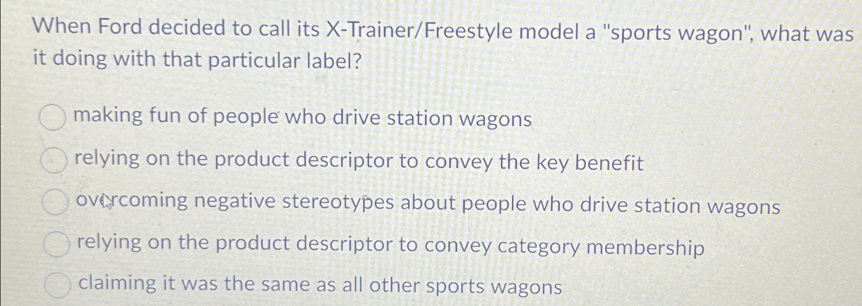  When Ford decided to call its X-Trainer/Freestyle model a "sports wagon",