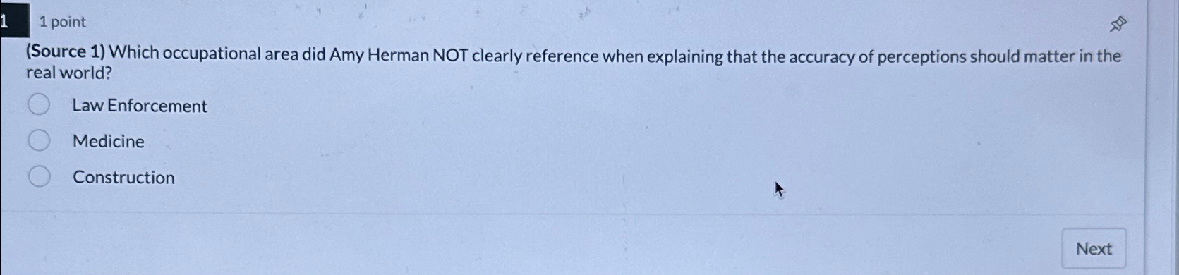  11 point (Source 1) Which occupational area did Amy Herman NOT