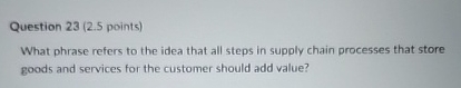  Question 23(2.5 points) What phrase refers to the idea that all