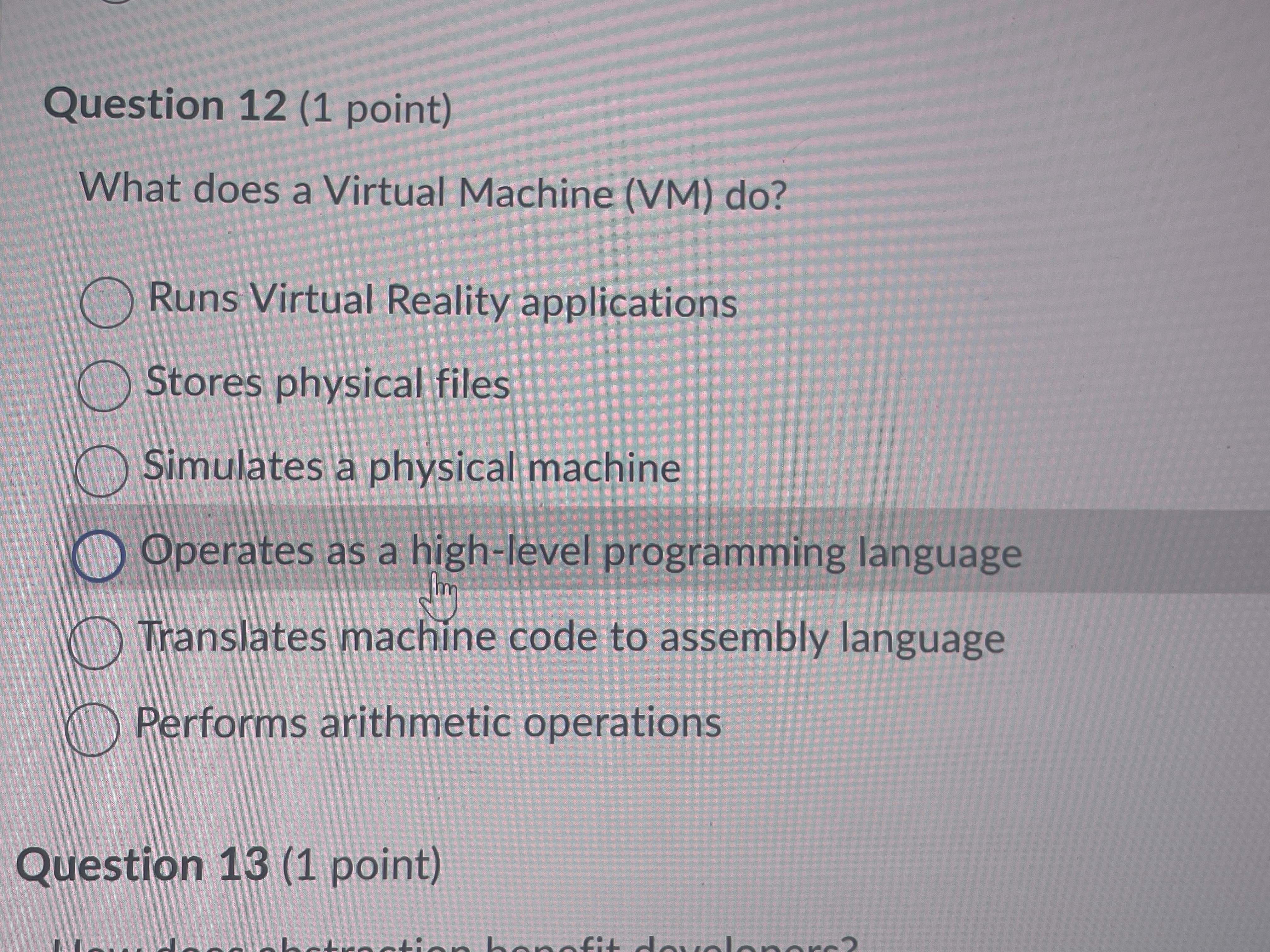  what does a virtual machine do 