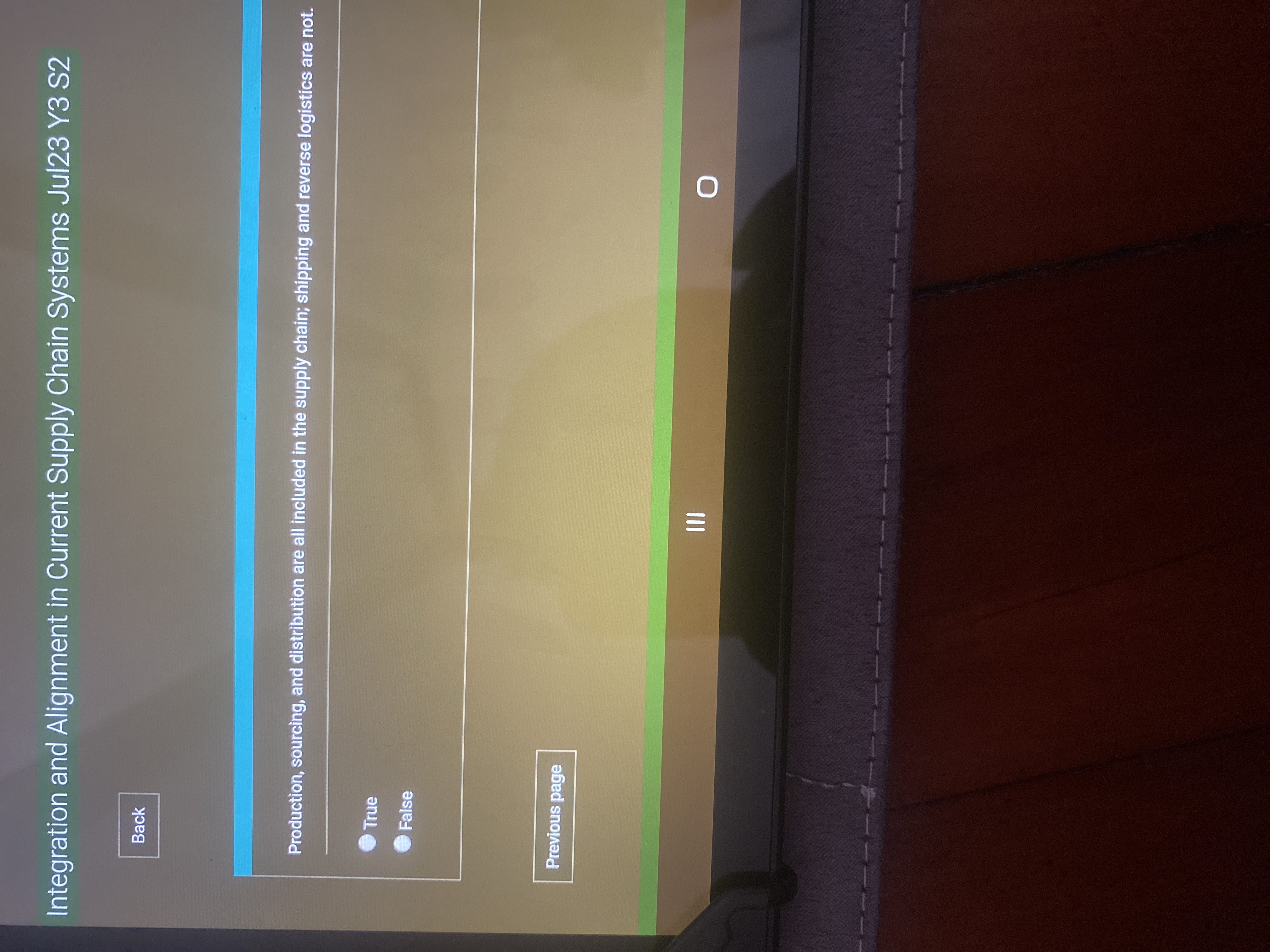  Integration and Alignment in Current Supply Chain Systems Jul23 Y3 S2