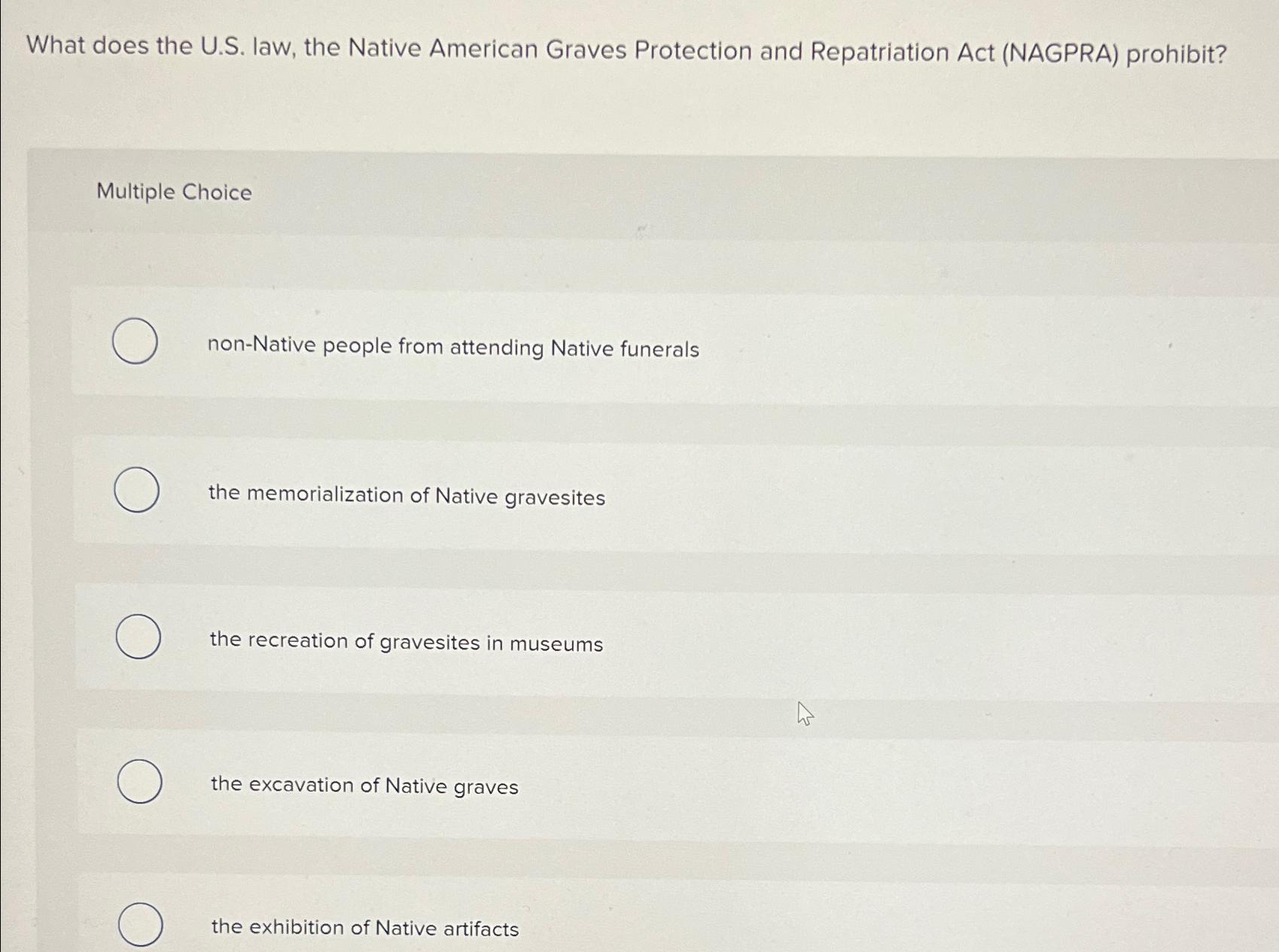  What does the U.S. law, the Native American Graves Protection and