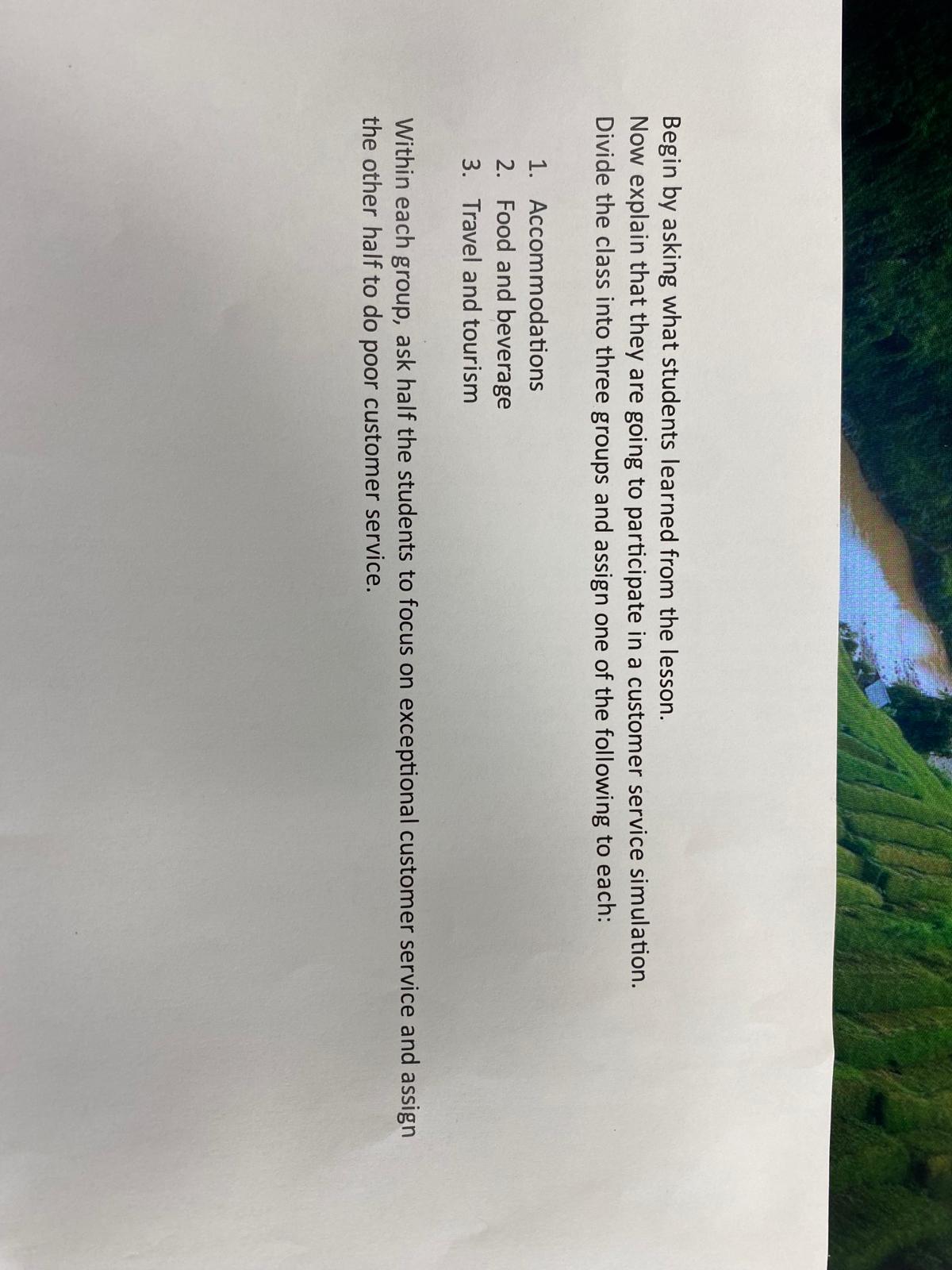  Begin by asking what students learned from the lesson. Now explain