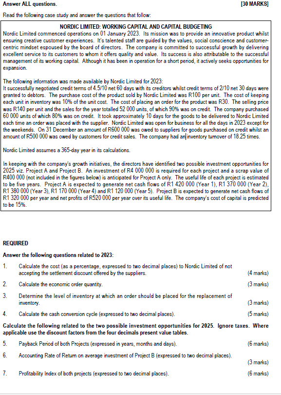  Answer ALL questions. Read the following case study and answer the