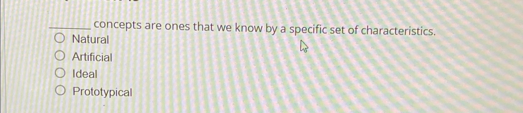  concepts are ones that we know by a specific set of