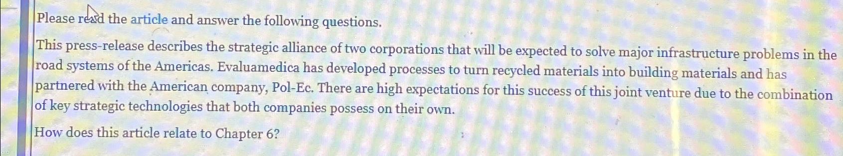  Please read the article and answer the following questions. This press-release