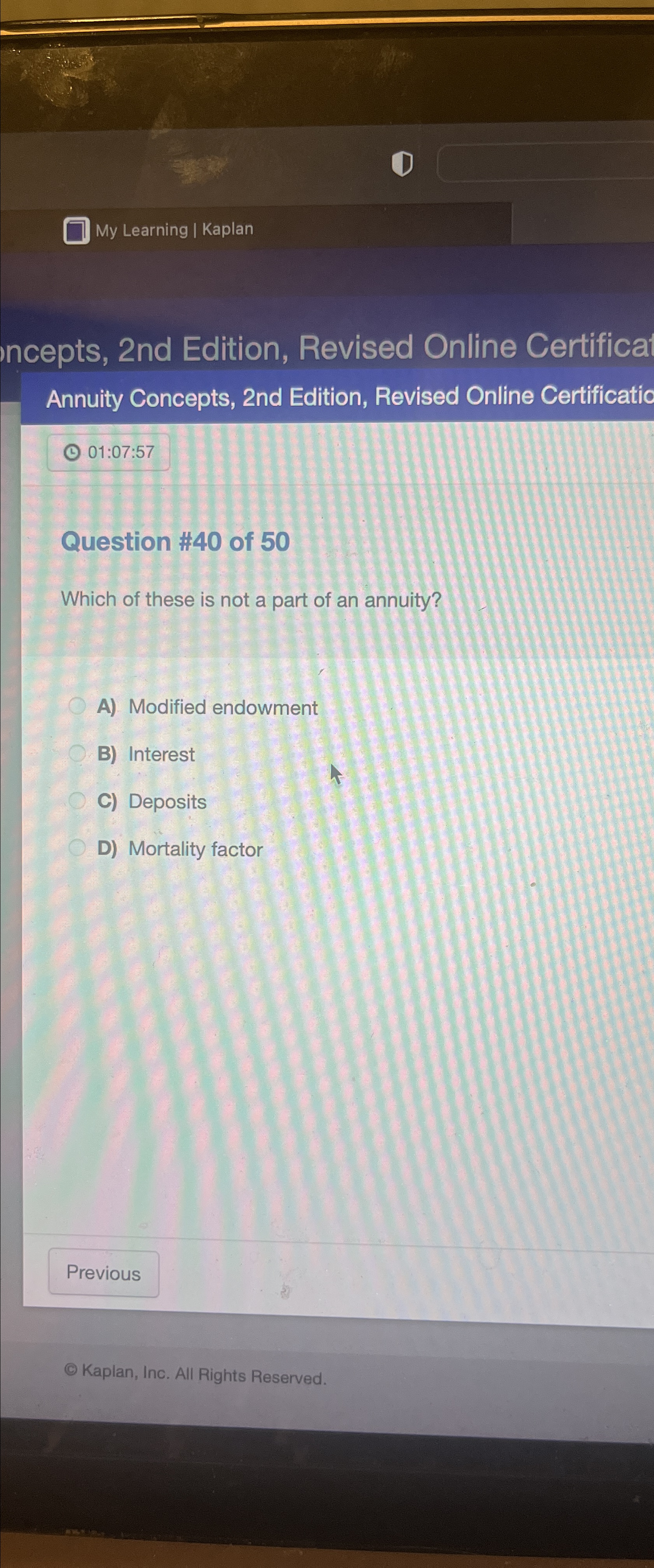  My Learning | Kaplan incepts, 2nd Edition, Revised Online Certifical Annuity