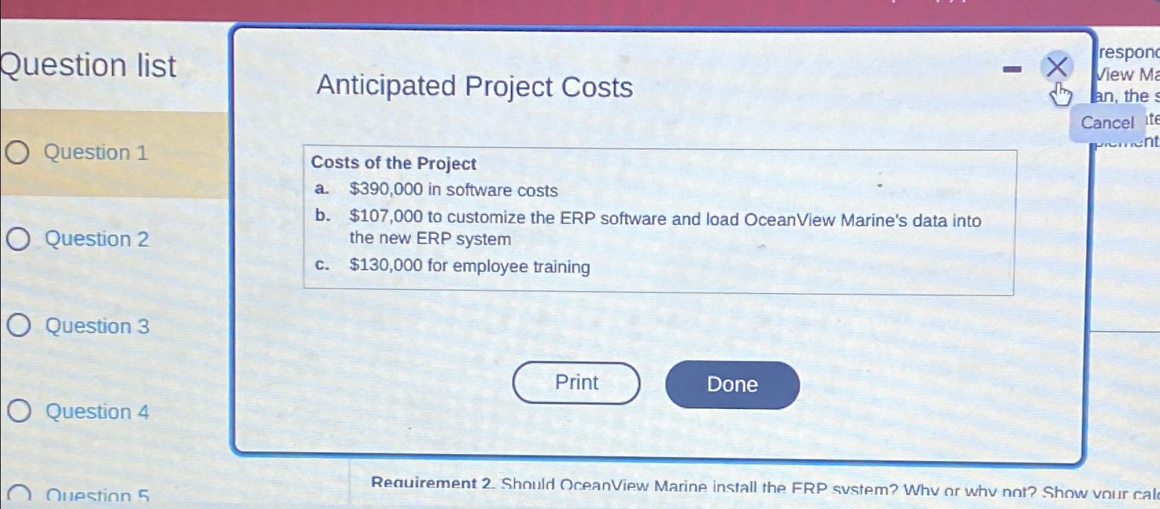  Question list Question 1 Question 2 Question 3 Question 4 Anticipated