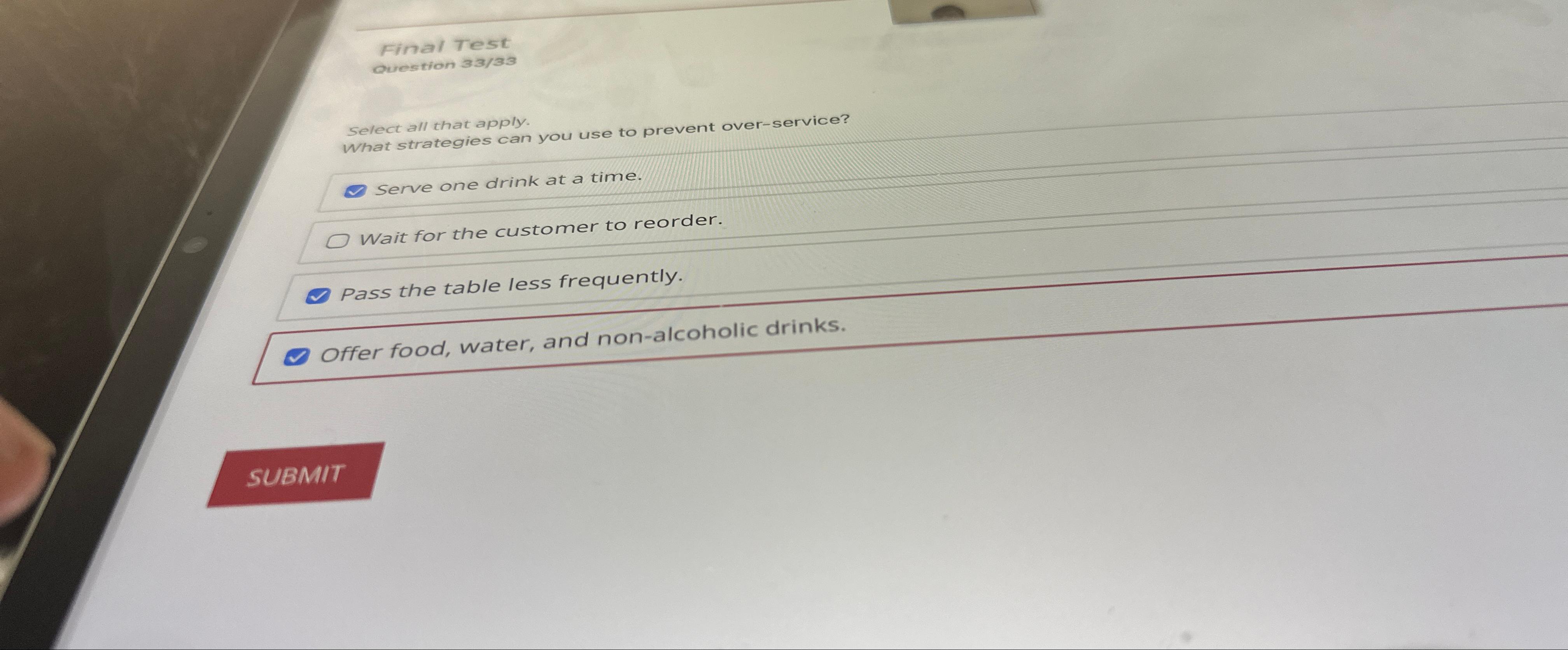 Final Test Question 33/3.3 select all that apply. What strategies can