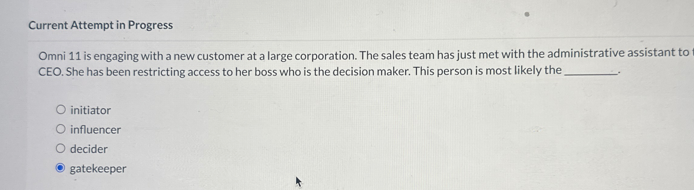  Current Attempt in Progress Omni 11 is engaging with a new