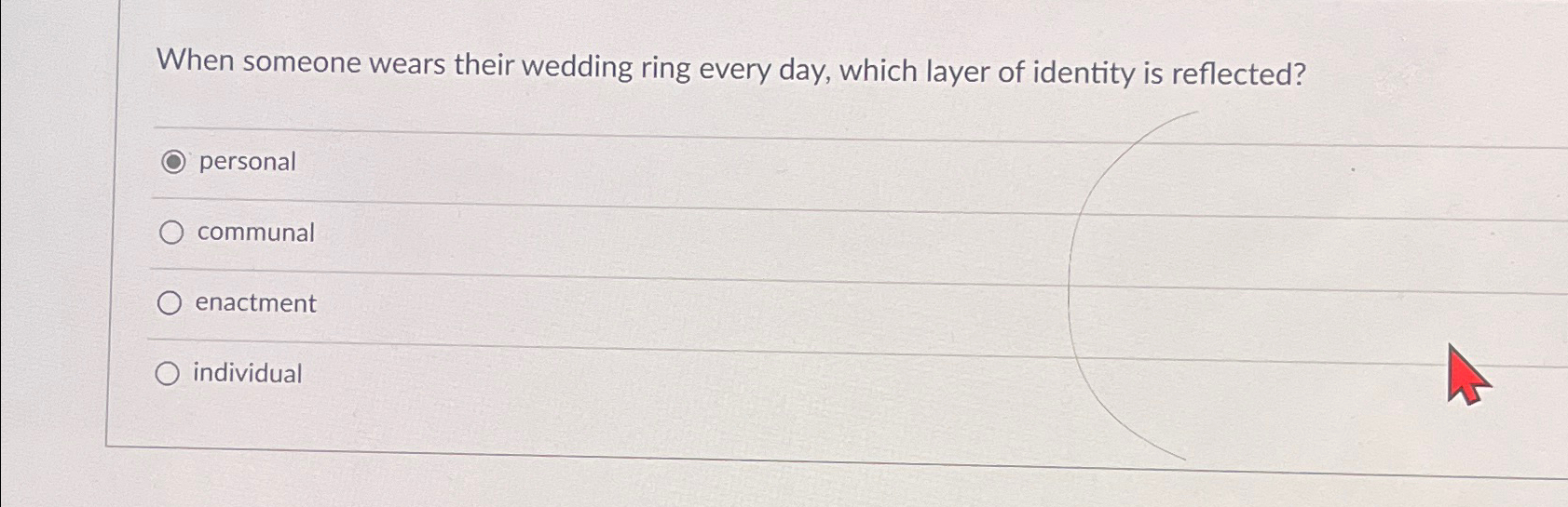  When someone wears their wedding ring every day, which layer of