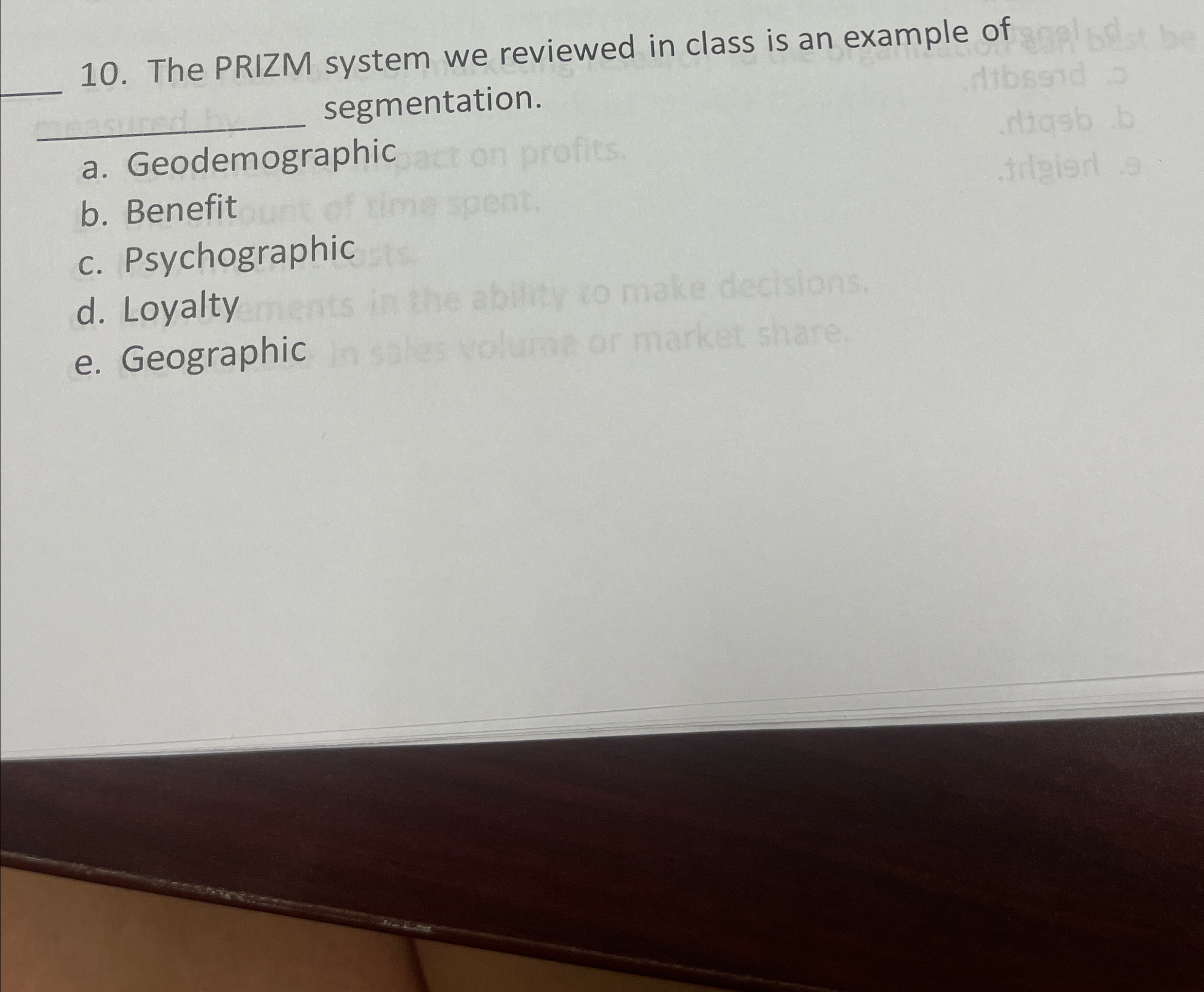  The PRIZM system we reviewed in class is an example of