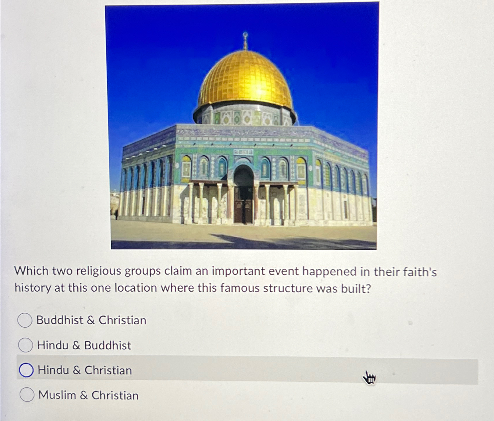  Which two religious groups claim an important event happened in their