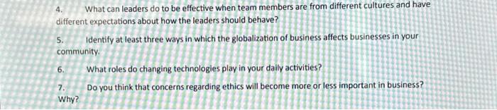  4. What can leaders do to be effective when team members