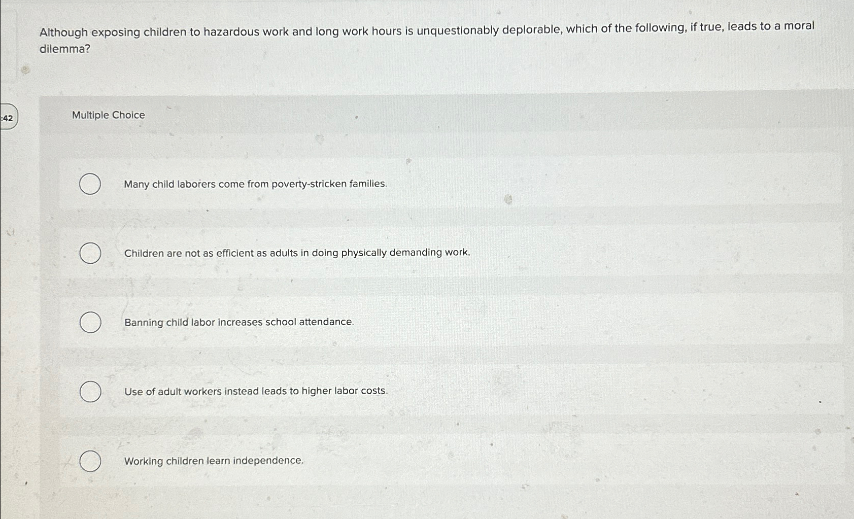  Although exposing children to hazardous work and long work hours is