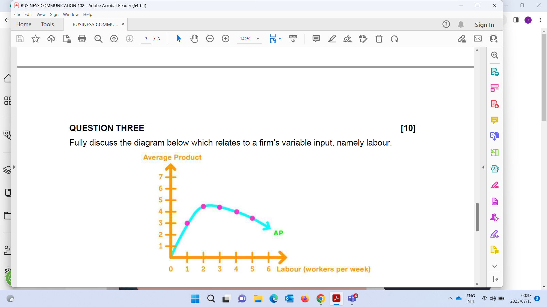  QUESTION THREE [10 Fully discuss the diagram below which relates to