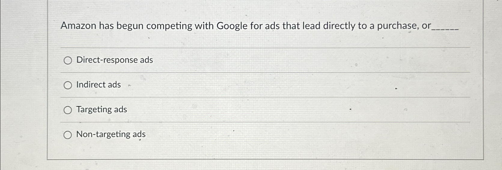  Amazon has begun competing with Google for ads that lead directly