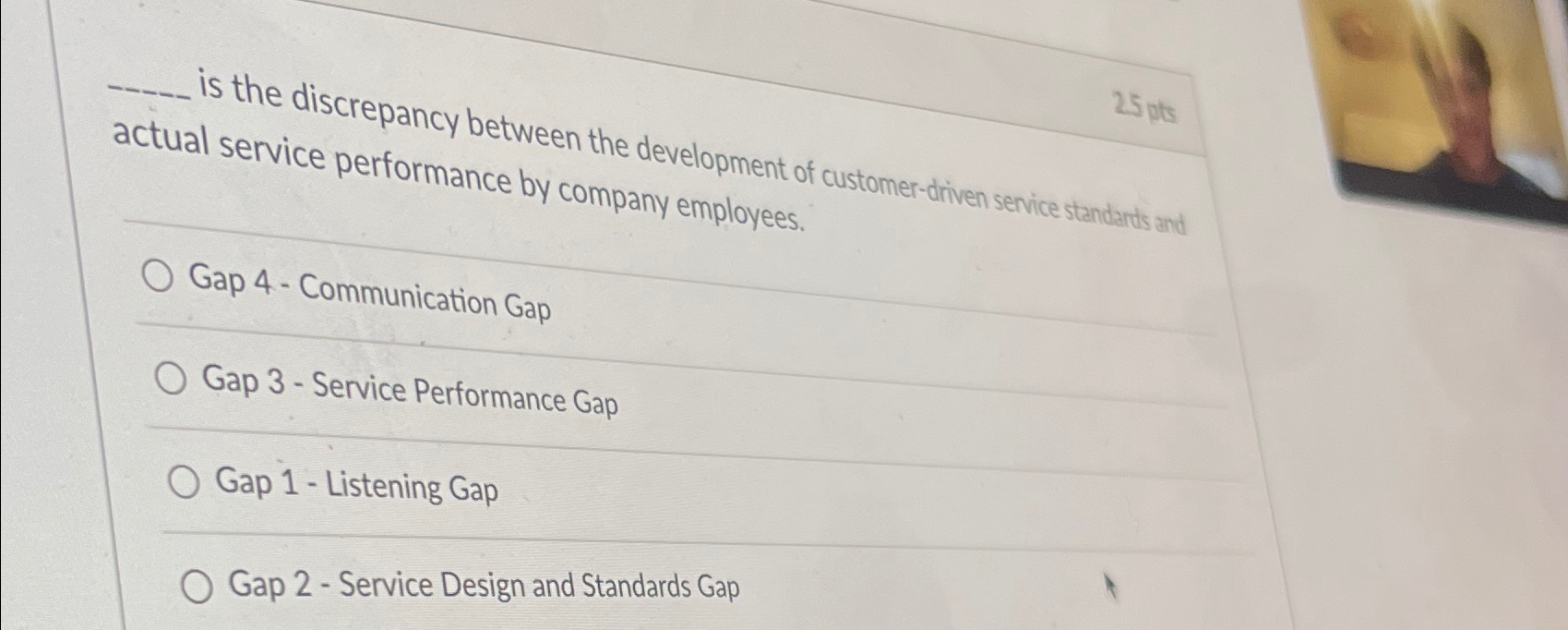  is the discrepancy between the development of customer-driven service standarts and