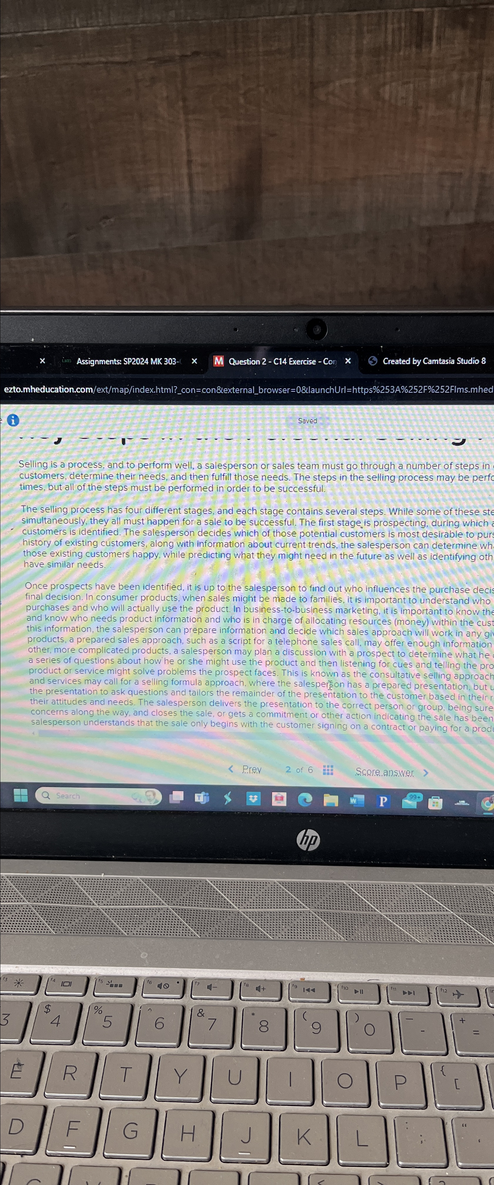  (i) Selling is a process, and to perform well, a salesperson