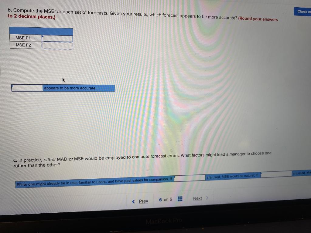 forecast demand for cases of bottled water. Actual demand and the two