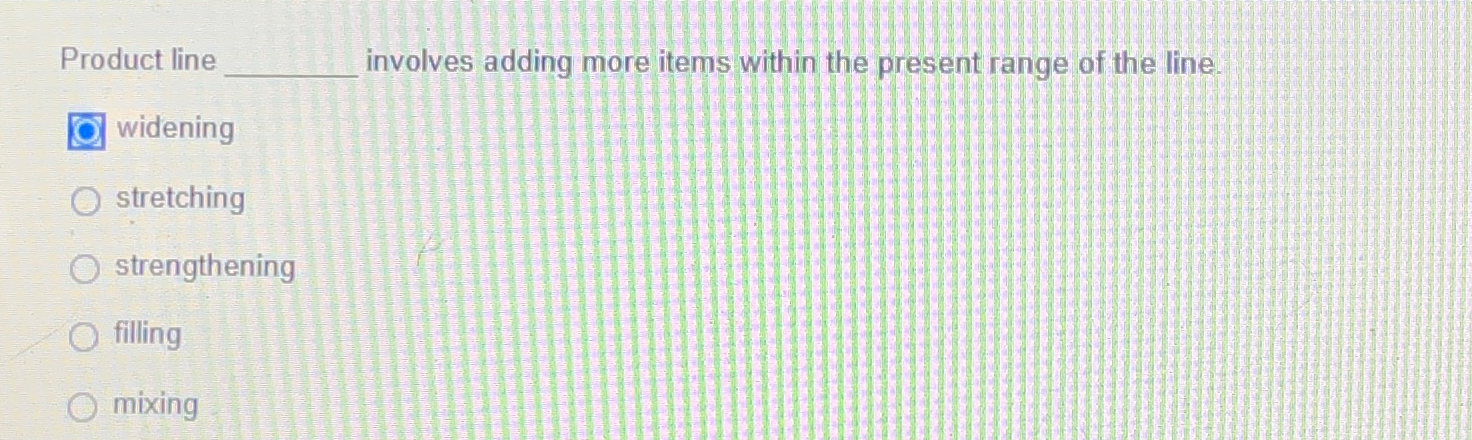  Product line involves adding more items within the present range of