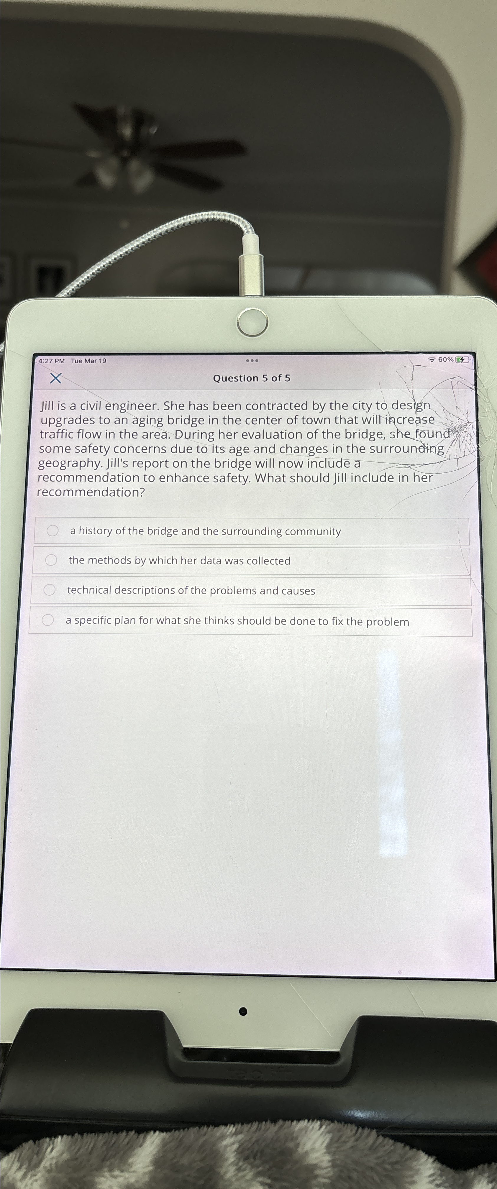  4:27 PM Tue Mar 19 ** 660%[ Question 5 of 5