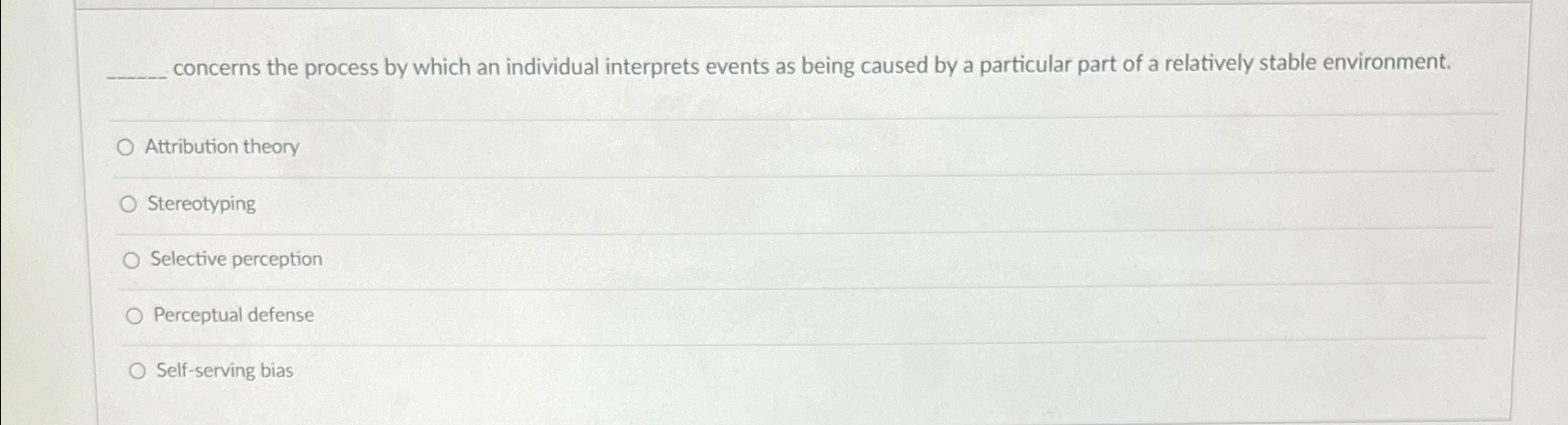  concerns the process by which an individual interprets events as being
