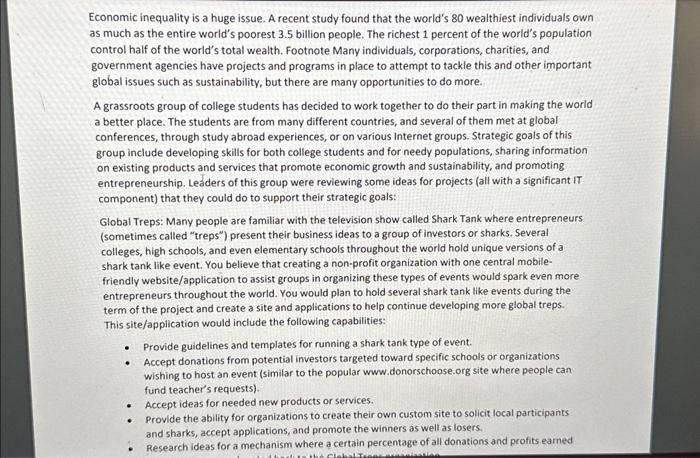  Economic inequality is a huge issue. A recent study found that