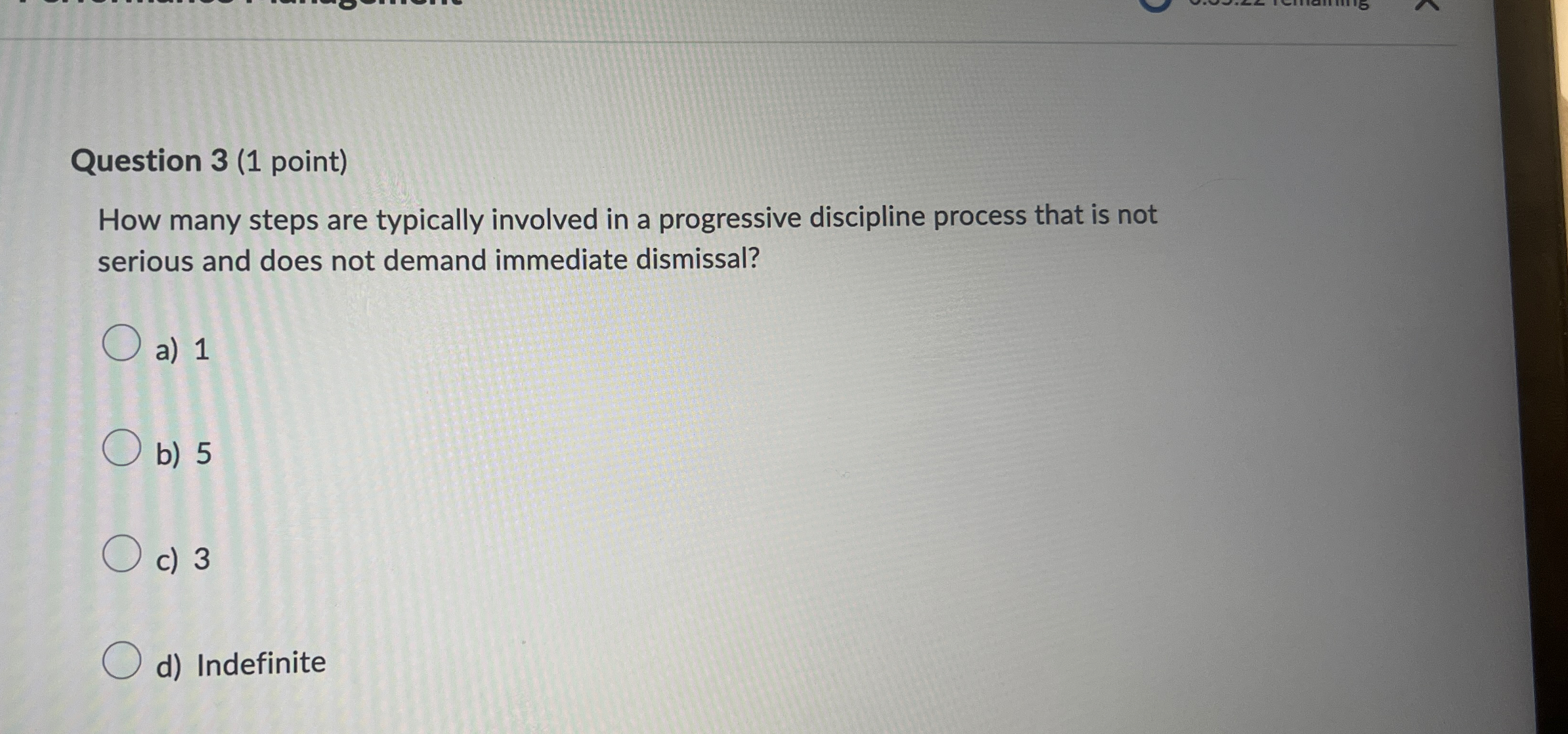  Question 3(1 point) How many steps are typically involved in a
