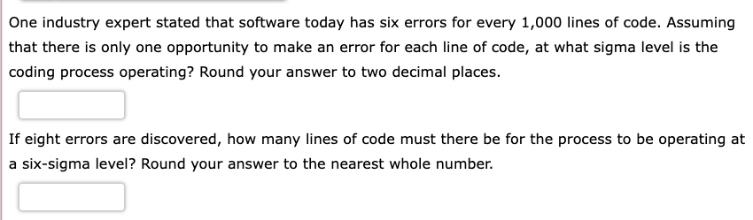 15.1 15.2 One industry expert stated that software today has six errors