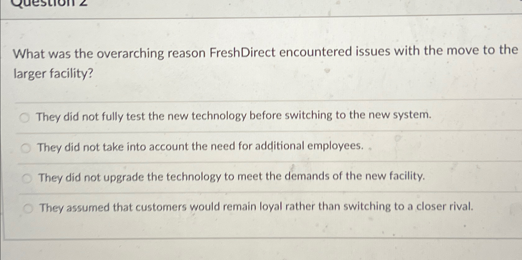  What was the overarching reason FreshDirect encountered issues with the move