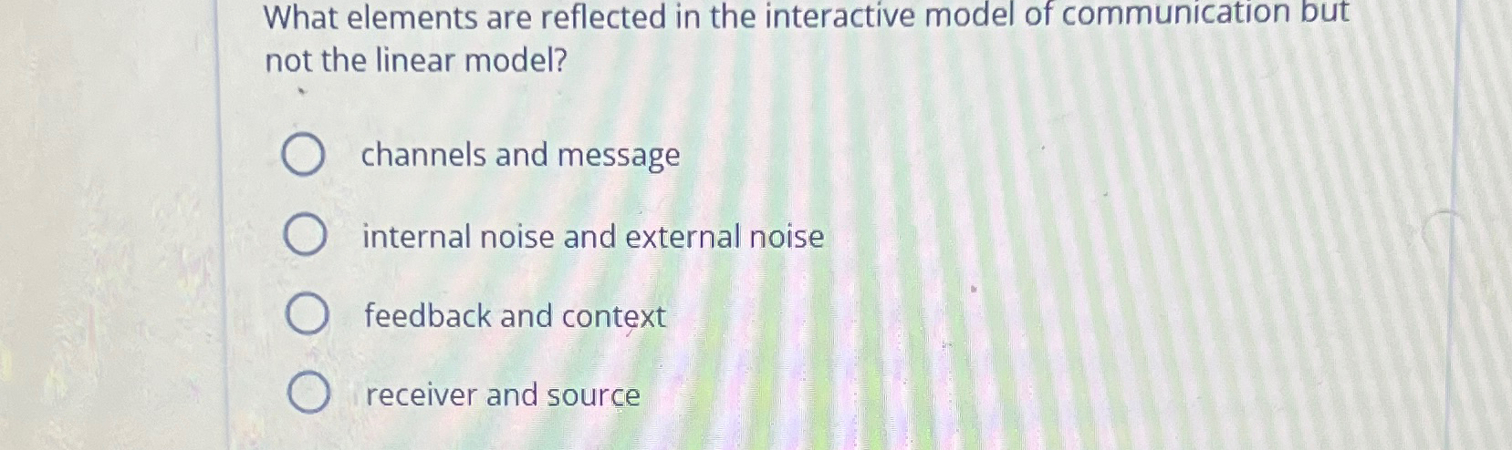  What elements are reflected in the interactive model of communication but