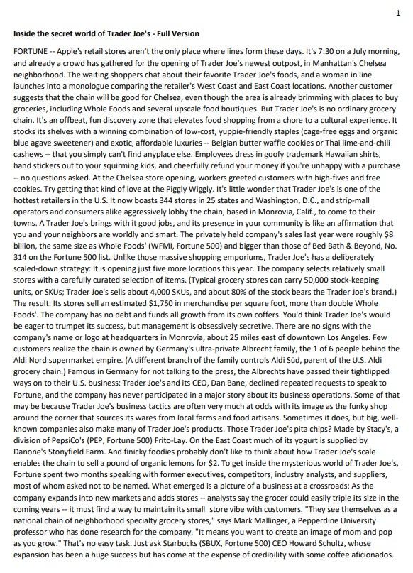 Based on the article only (below), answer the questions please: 1. What