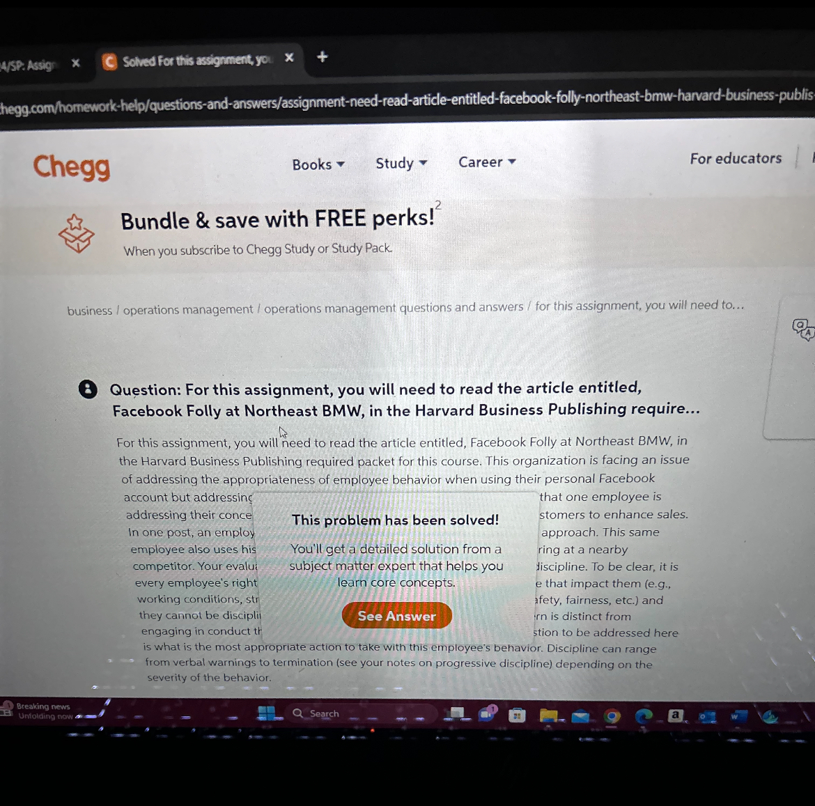  4sP. Assigs Solved for this assignment, yo: hegg.com/homework-help/questions-and-answers/assignment-need-read-article-entitled-facebook-folly-northeast-bmw-harvard-business-publis Chegg Books Study