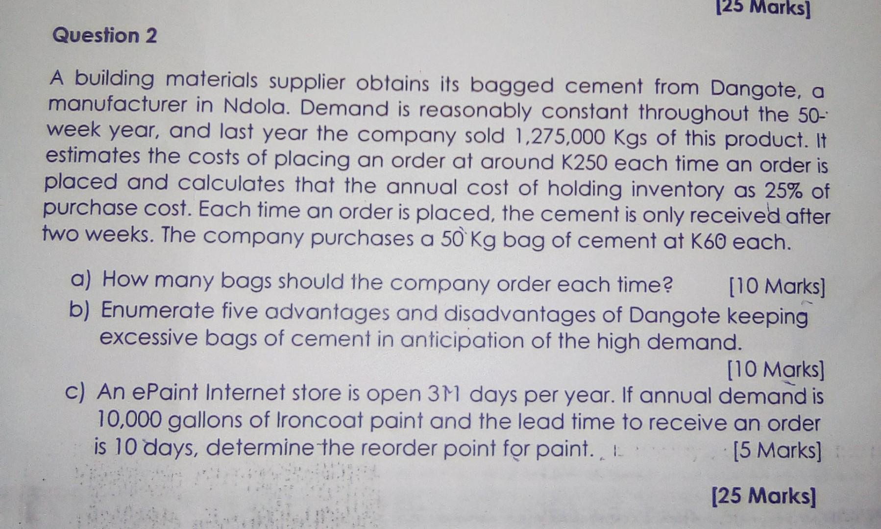  with guiding steps operations management A building materials supplier obtains its