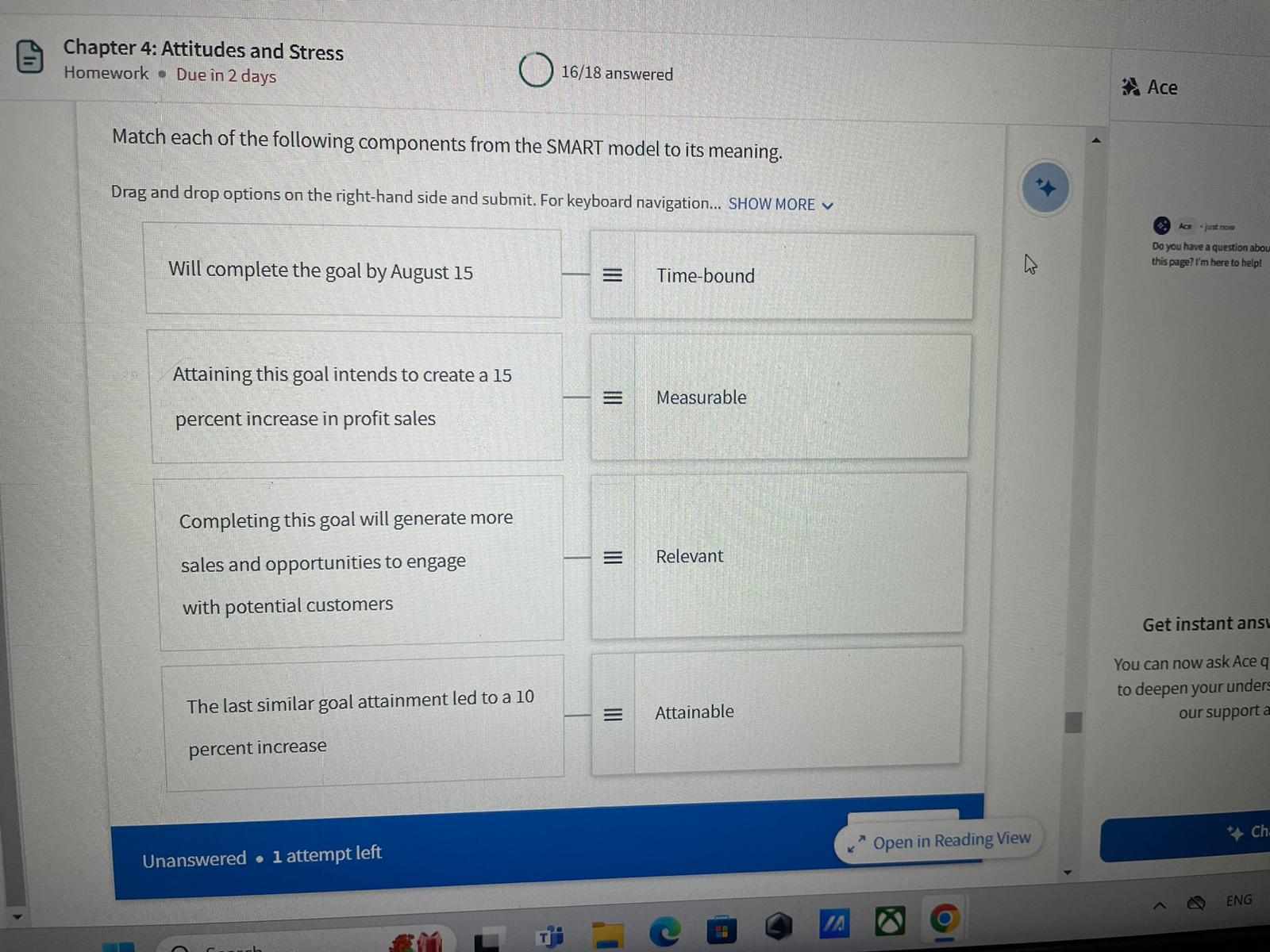  (2) Chapter 4: Attitudes and Stress Homework * Due in 2