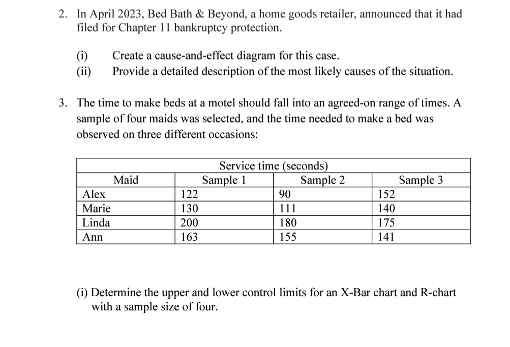  In April 2023, Bed Bath & Beyond, a home goods retailer,