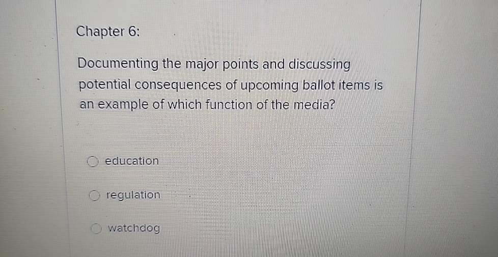 Chapter 6: Documenting the major points and discussing potential consequences of