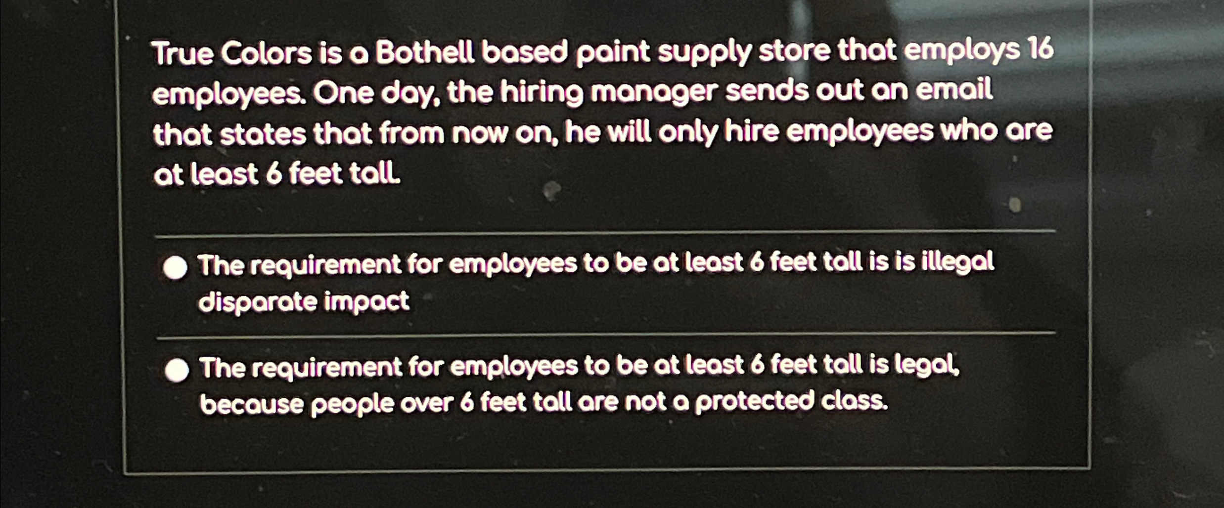  True Colors is a Bothell based paint supply store that employs