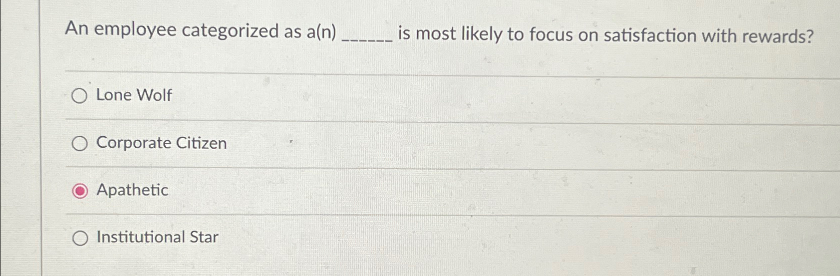  An employee categorized as a(n) is most likely to focus on