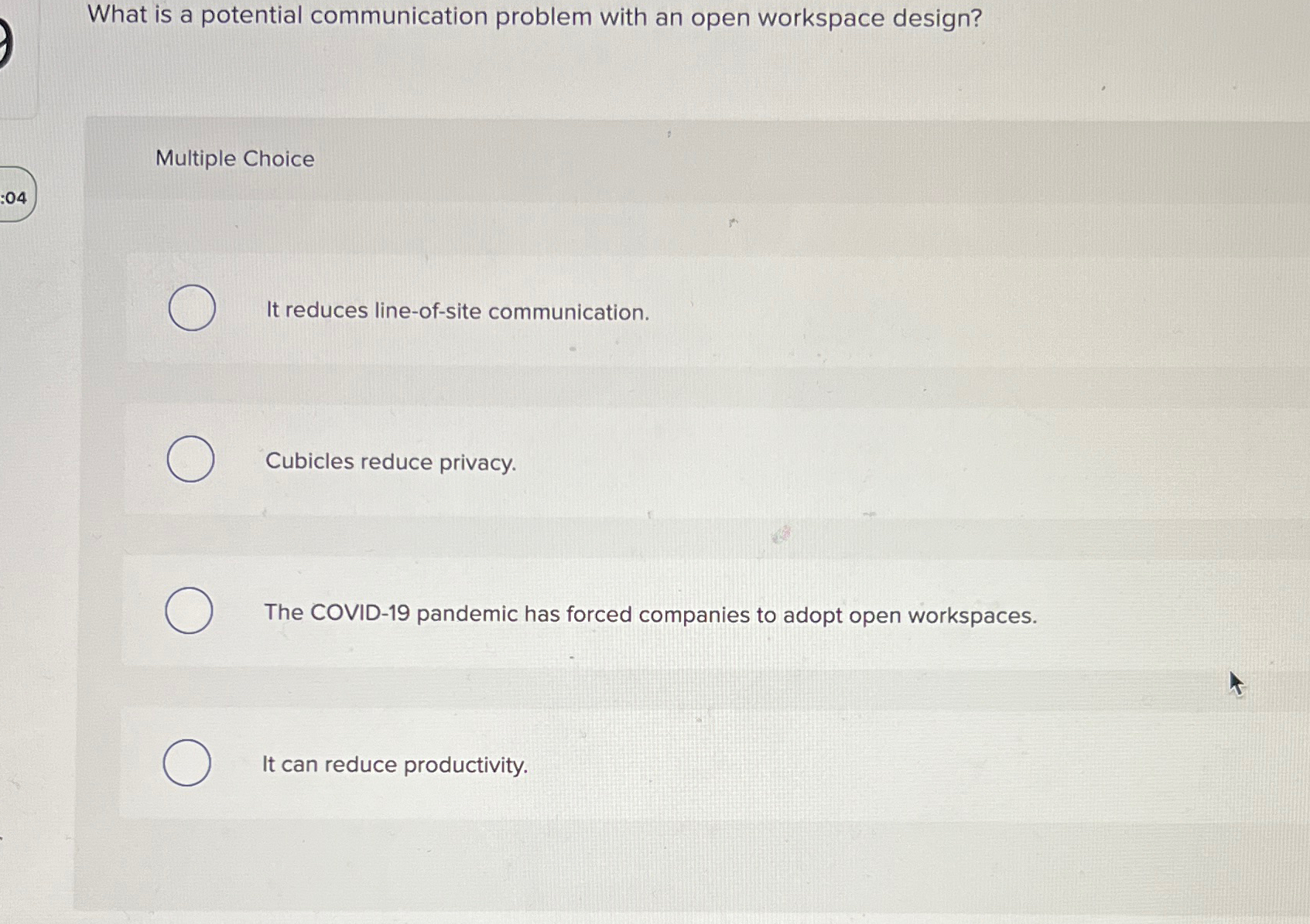  What is a potential communication problem with an open workspace design?