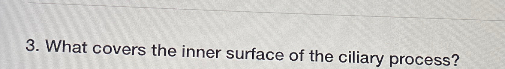  What covers the inner surface of the ciliary process? 
