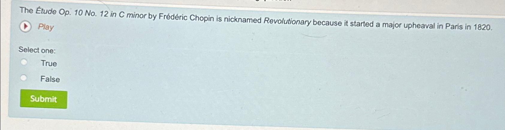  The tude Op.10 No.12 in C minor by Frdric Chopin is