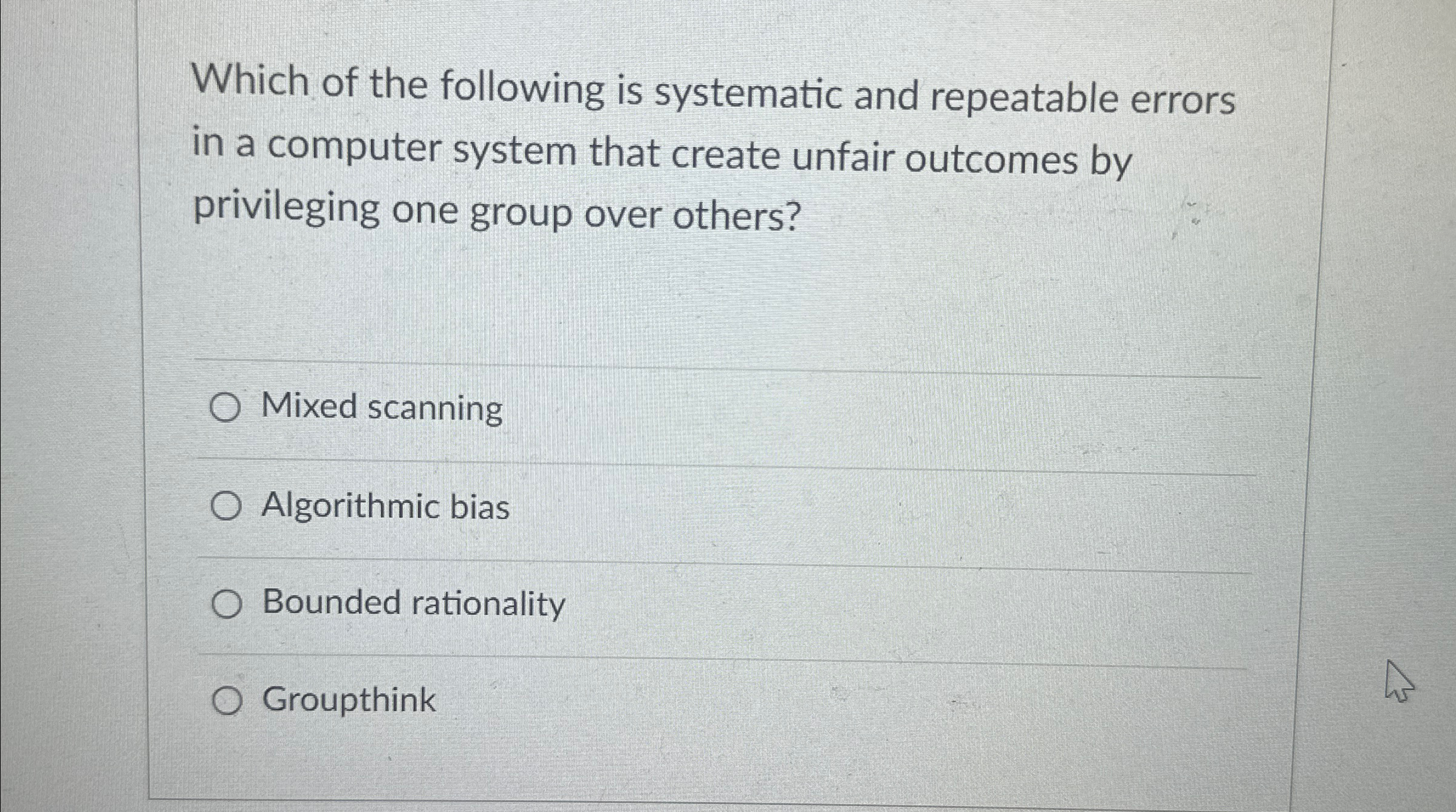  Which of the following is systematic and repeatable errors in a