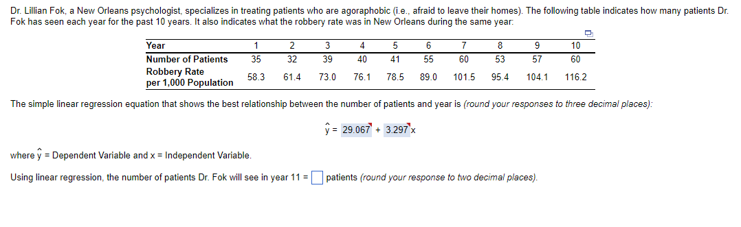 Please make sure and round to two decimal places. Dr. Lillian Fok,