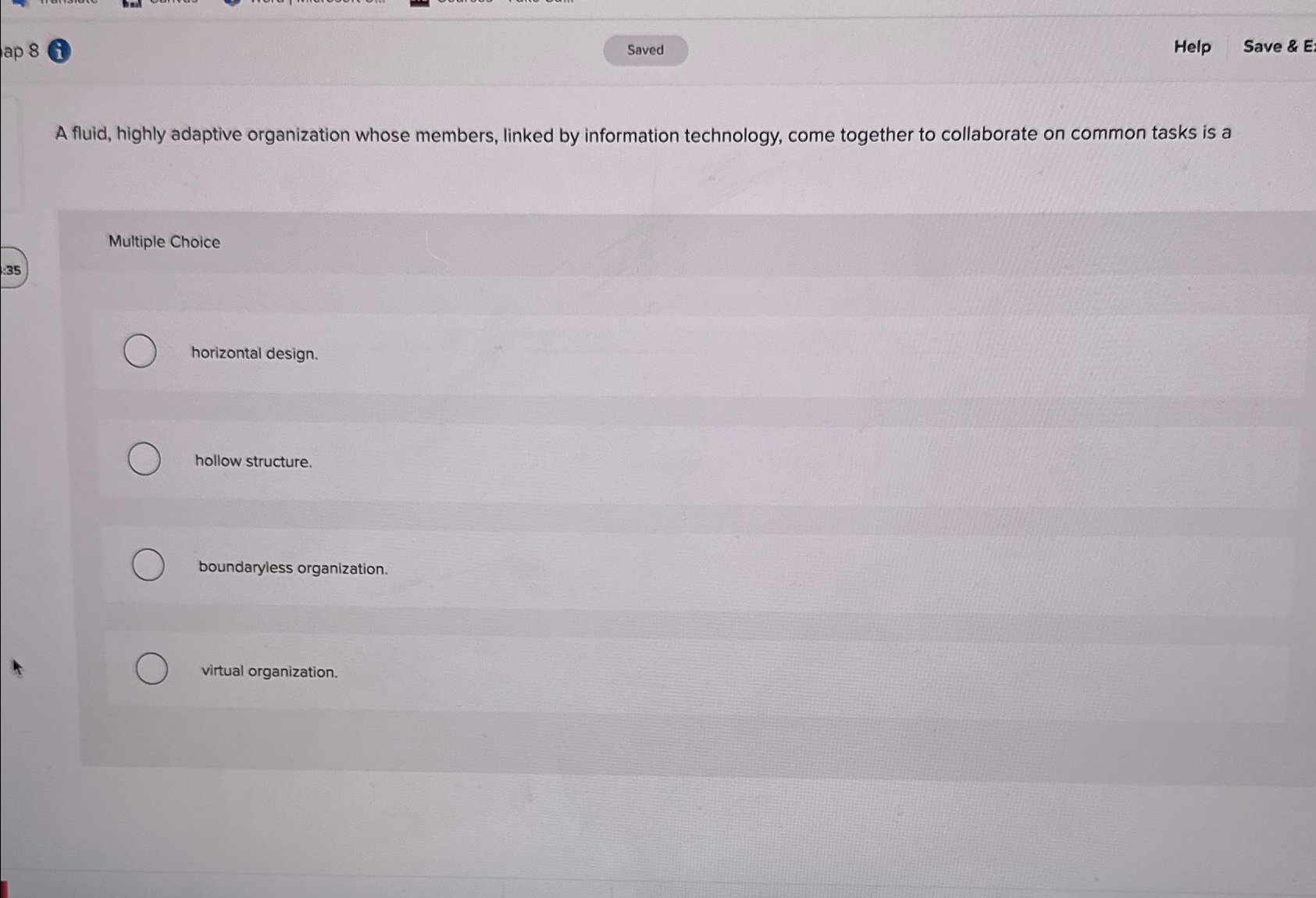  ap 8( Help Save & E: A fluid, highly adaptive organization