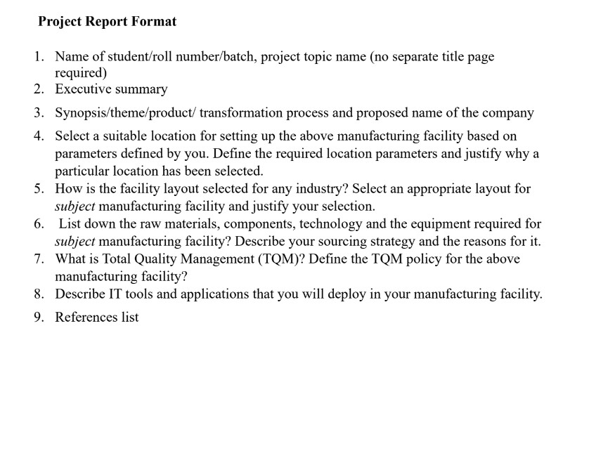  Tea powder and tea bags processing factory 1.Executive summary 3. Synopsis/theme/product/