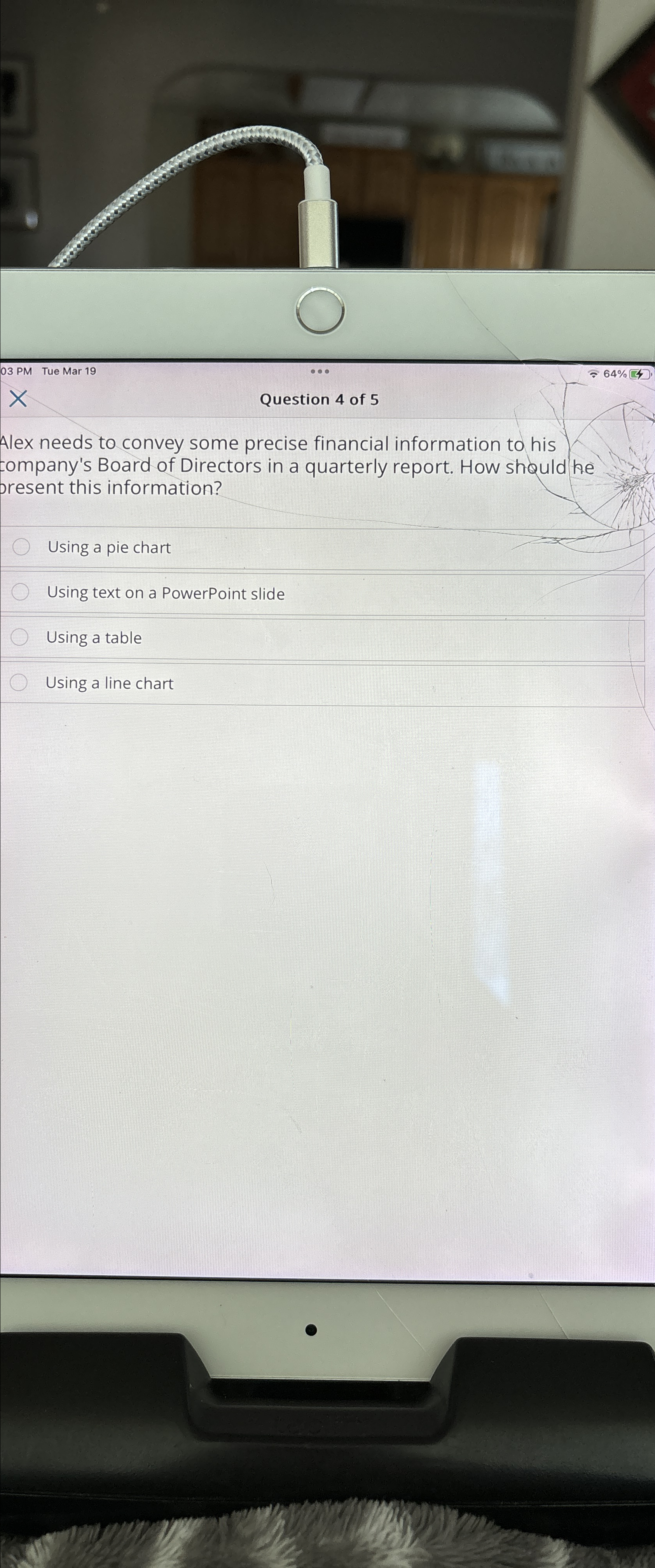  03 PM Tue Mar 19 x Question 4 of 5 Alex